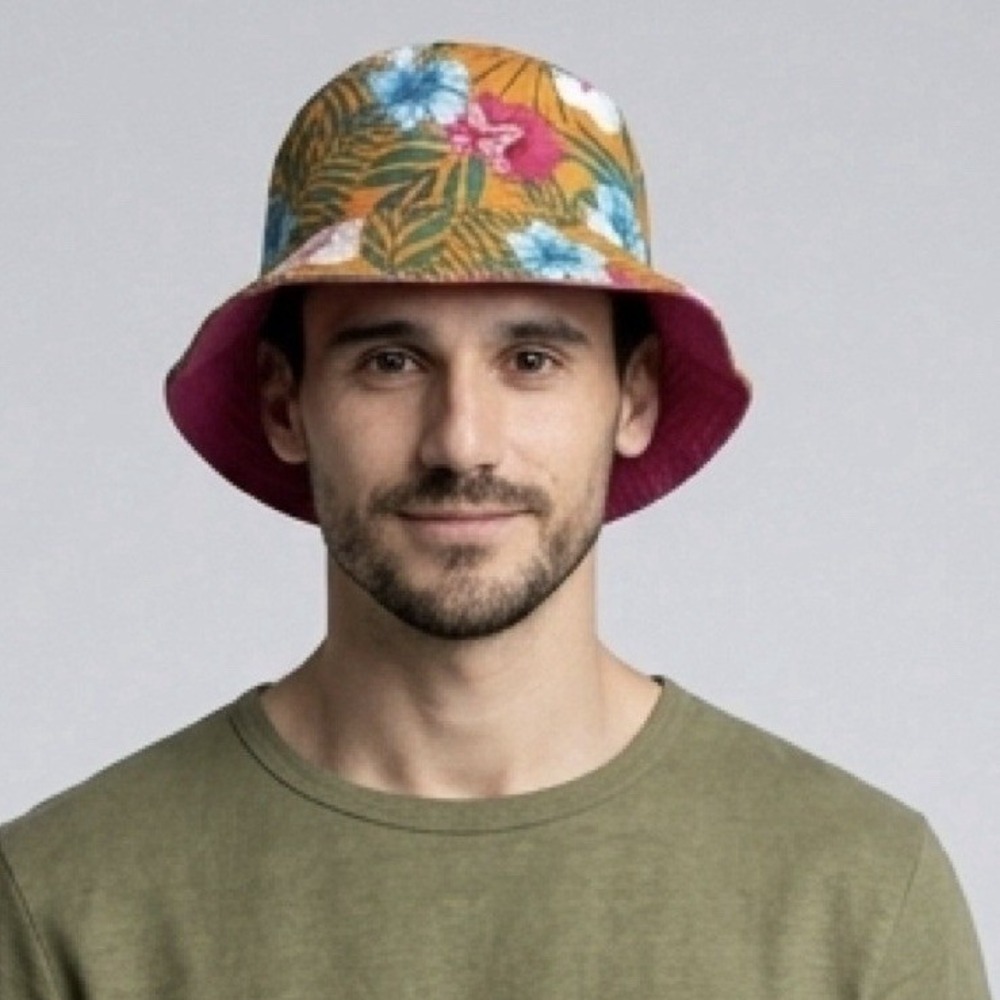 NFL Team Apparel Reversible Bucket Hat Tropical Floral Pink One Size NWT Summer
